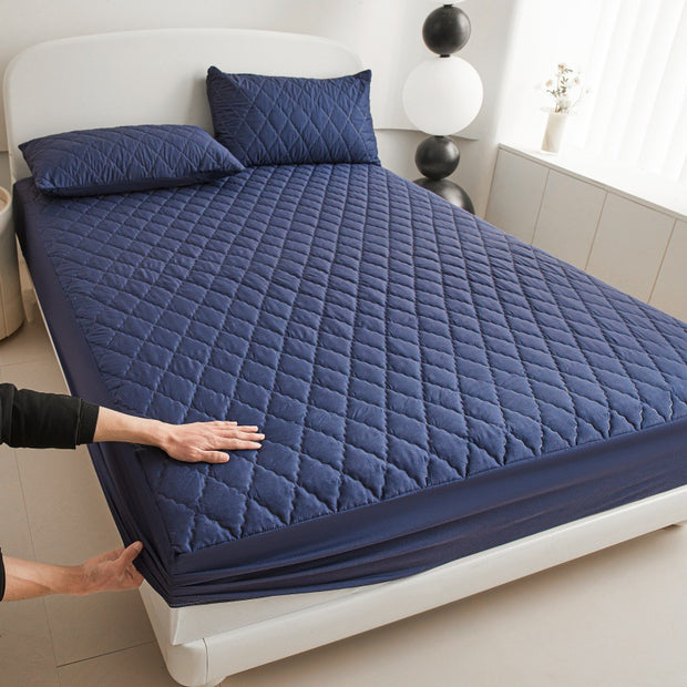 Diamond Lattice Quilted Waterproof Mattress Protector Three-piece Set