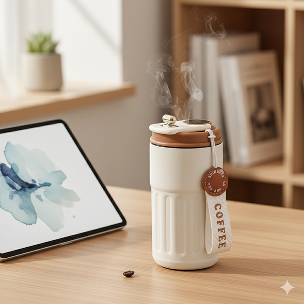 Smart Temperature Display Coffee Tumbler – 316 Stainless Steel 450 ml