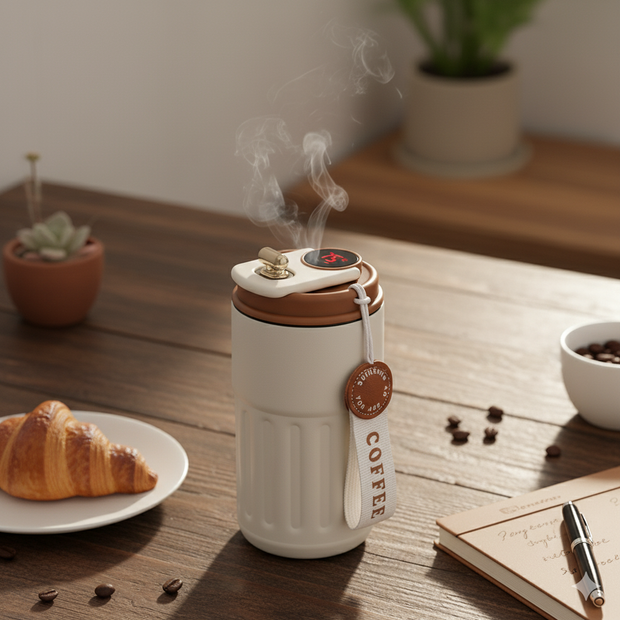 Smart Temperature Display Coffee Tumbler – 316 Stainless Steel 450 ml