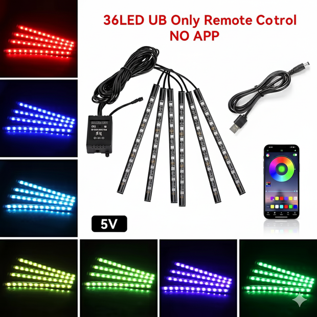 Music sync LED strips in car