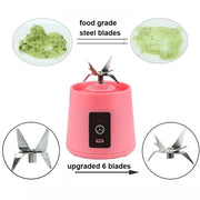 380Ml Juicer Personal With Travel Cup USB Portable Electric Blender Rechargeable Juicer Bottle Fruit Vegetable Kitchen Tools MHY080