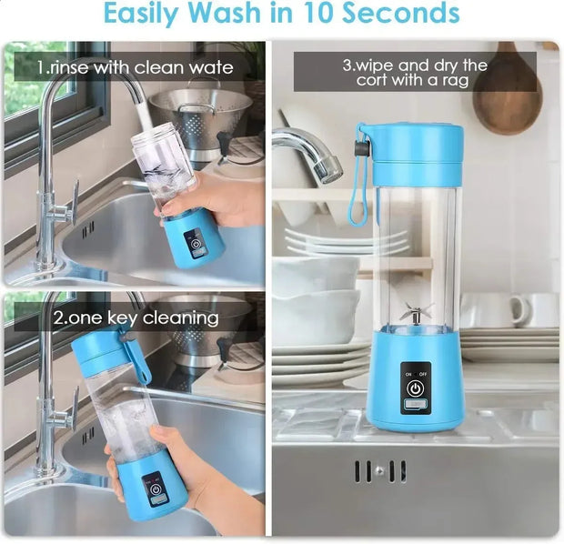 380Ml Juicer Personal With Travel Cup USB Portable Electric Blender Rechargeable Juicer Bottle Fruit Vegetable Kitchen Tools MHY080