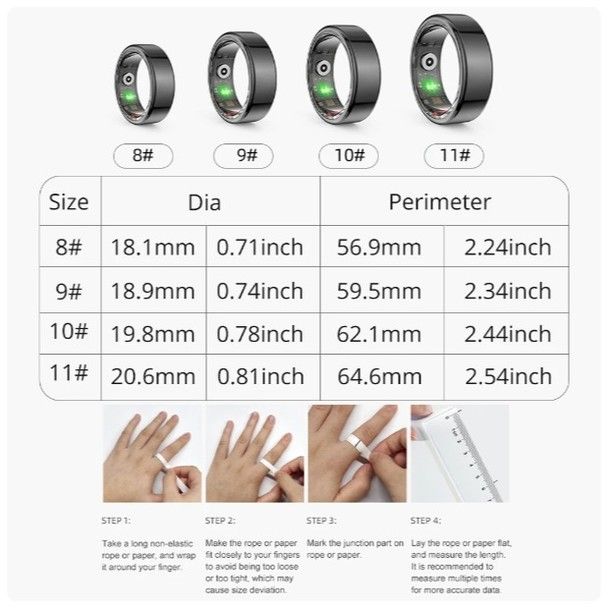 COLMI R02 Smart Ring Military Grade Titanium Steel Shell Health Monitoring IP68 & 3ATM Waterproof Multi-sport Modes