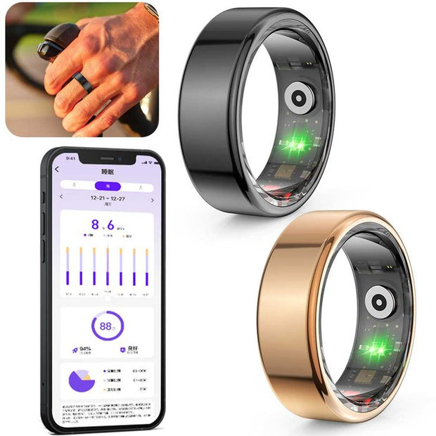COLMI R02 Smart Ring Military Grade Titanium Steel Shell Health Monitoring IP68 & 3ATM Waterproof Multi-sport Modes