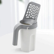 2-in-1 Design Scoop litter and directly store it in the attached waste container