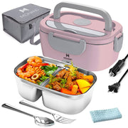Electric lunch box for heating meals on the go