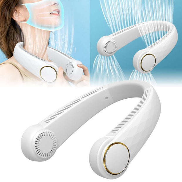 Mini bladeless neck fan for cooling and comfort